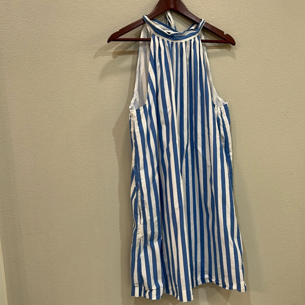Blue and White Striped Halter Top